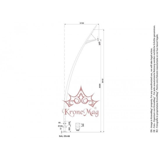 Stâlp Iluminat Exterior Stradal din Aluminiu SAL DS-88