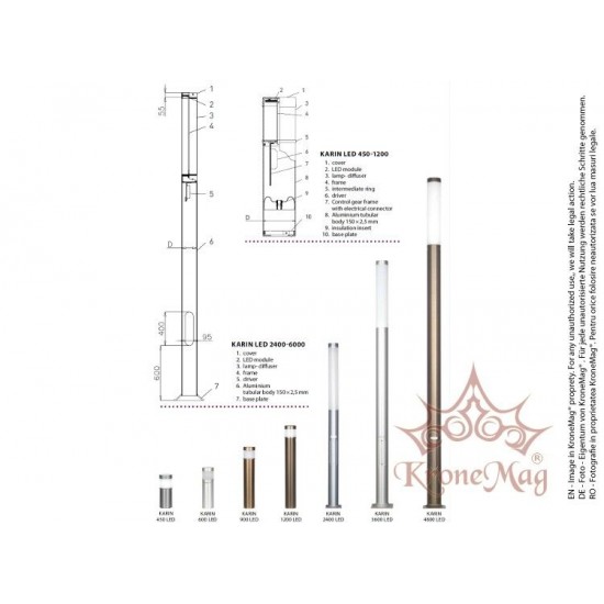 Stâlpișor Iluminat Exterior KARIN 600 LED